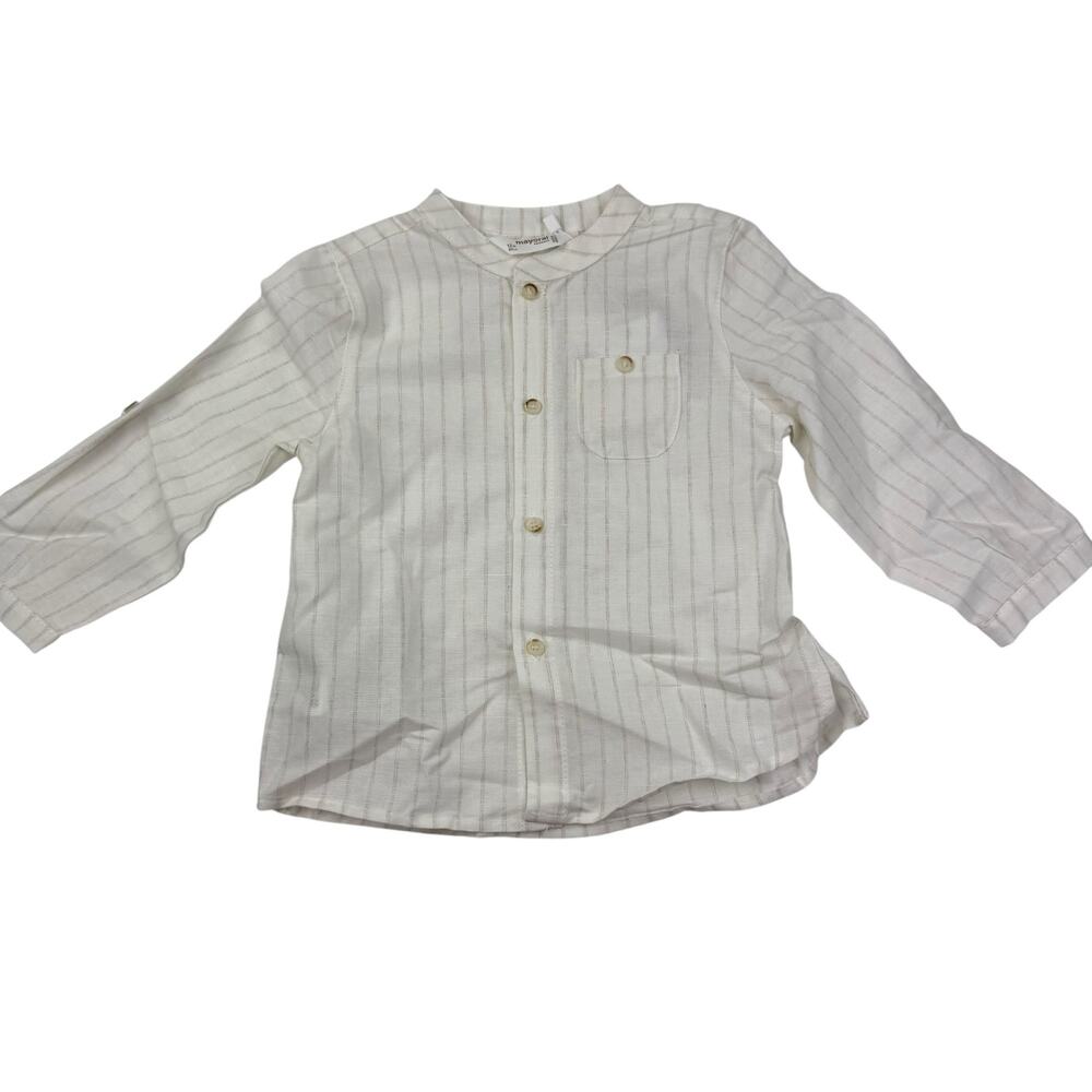 NWT Mayoral Neutral Striped Linen Shirt, 12m